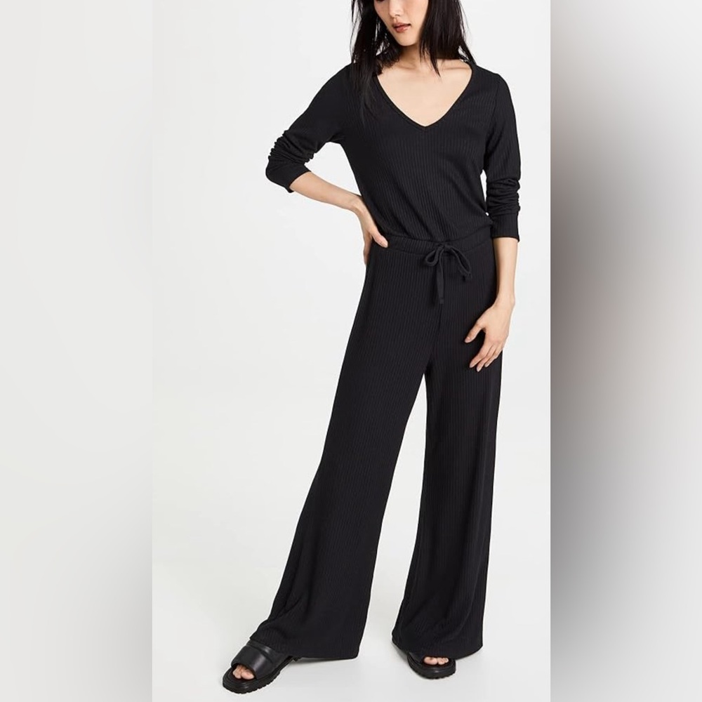 Beyond Yoga Black Ribbed Jumpsuit